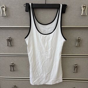 A New Day White Tank Top with Black Trim – Size Small- Item 0045